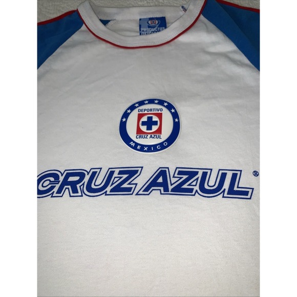 Vintage Deportivo Cruz Azul Mexico Futbol Soccer T-Shirt Medium Official Emblem - Picture 2 of 9